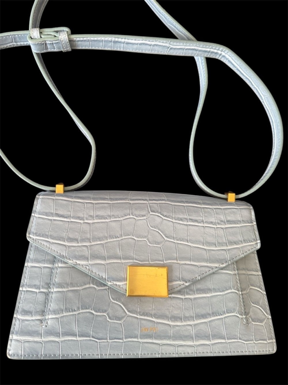 JW Pei Blue Embossed Crossbody/ Shoulder Bag